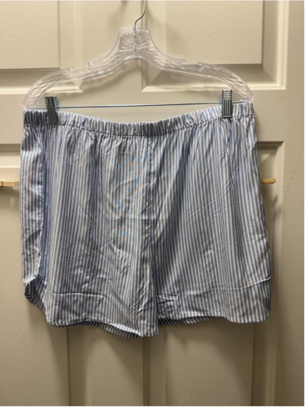Women's Tommy Hilfiger Cami & Shorts Set XL Blue Striped Pajama Sleepwear - Picture 3 of 7